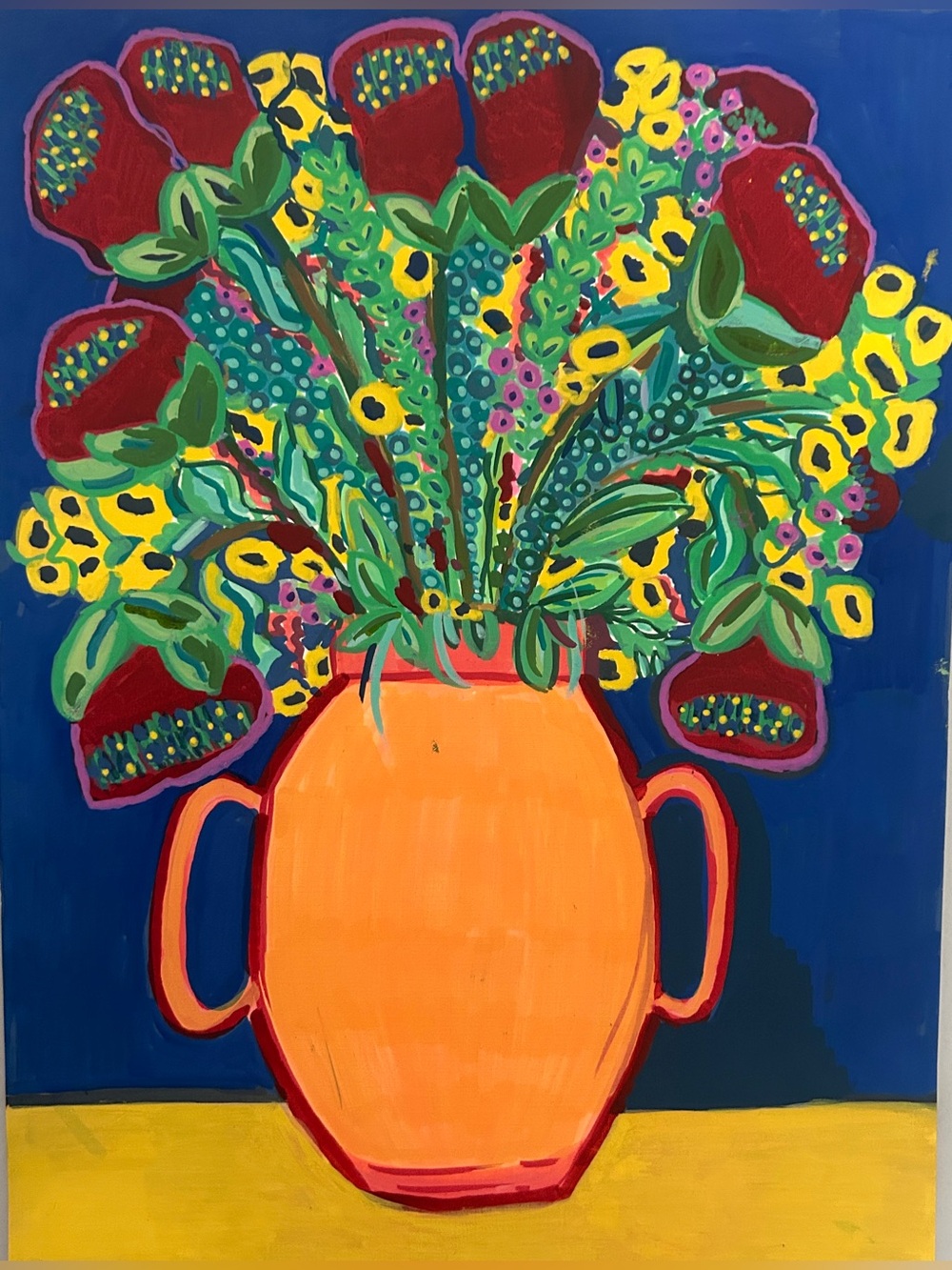 Modern Floral Still Life Painting โข 9x12 โข Original Art